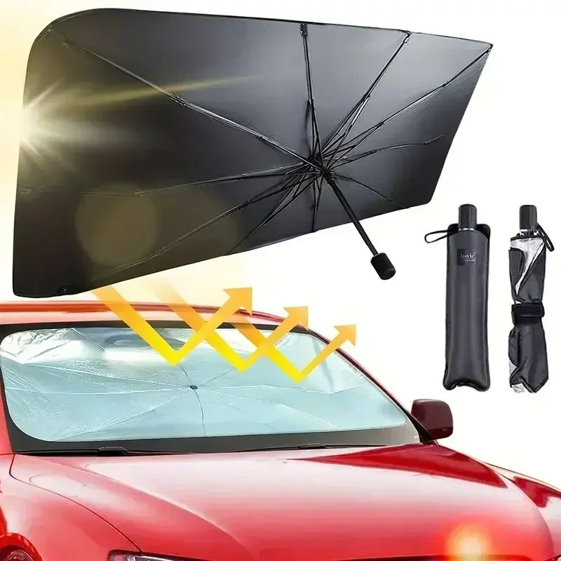 อุปกรณ์บังแดดกระจกรถยนต์แบบพับ - Car Sunshade Windshield Umbrella Foldable บทวิจารณ์และราคา