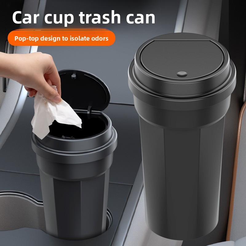 ถังขยะในรถยนต์ ที่วางแก้วน้ำกั - Waterproof Car Trash Can With Lid บทวิจารณ์และราคา