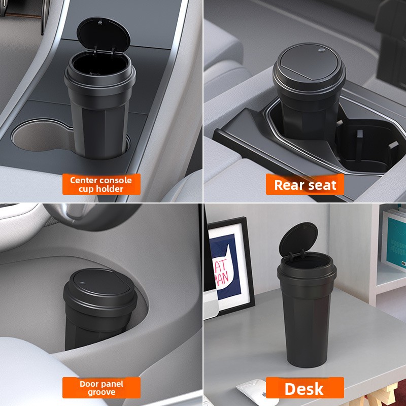 ถังขยะในรถยนต์ ที่วางแก้วน้ำกั - Waterproof Car Trash Can With Lid บทวิจารณ์และราคา