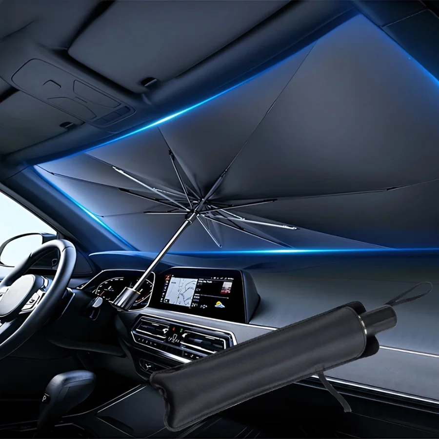 อุปกรณ์บังแดดกระจกรถยนต์แบบพับ - Car Sunshade Windshield Umbrella Foldable บทวิจารณ์และราคา