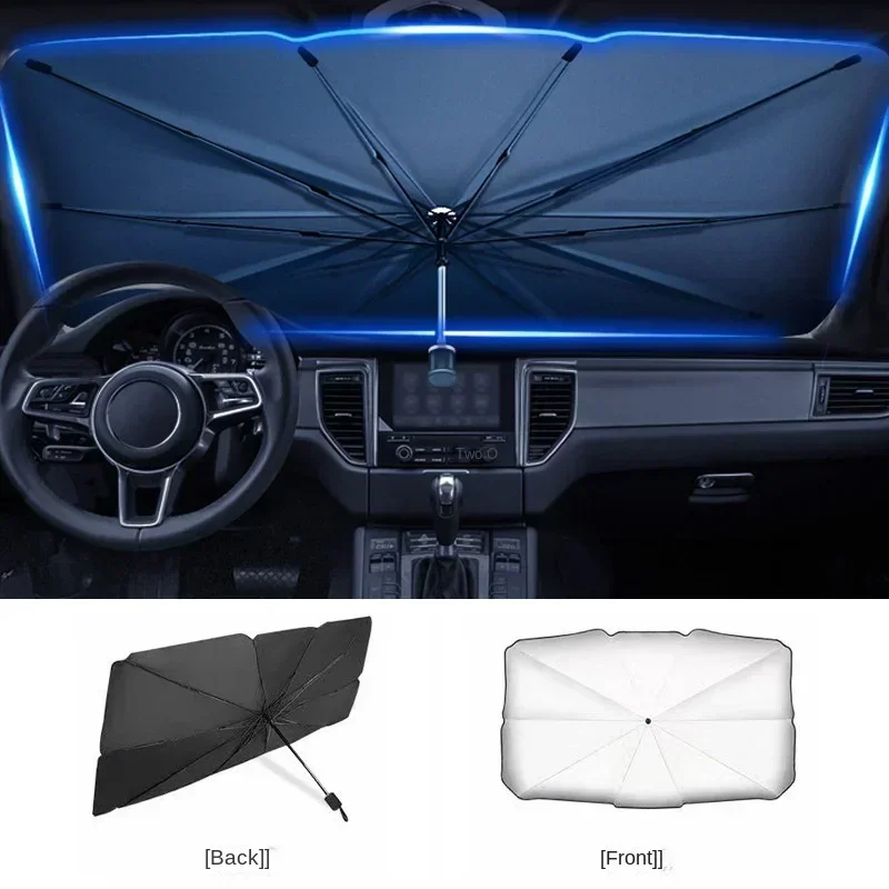 อุปกรณ์บังแดดกระจกรถยนต์แบบพับ - Car Sunshade Windshield Umbrella Foldable บทวิจารณ์และราคา
