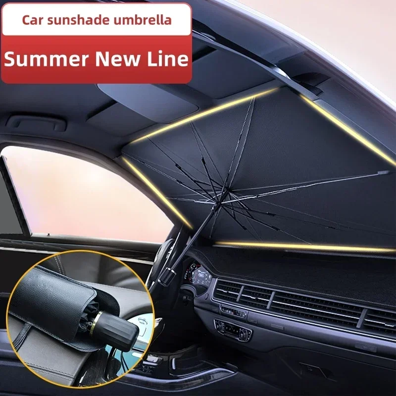 อุปกรณ์บังแดดกระจกรถยนต์แบบพับ - Car Sunshade Windshield Umbrella Foldable บทวิจารณ์และราคา