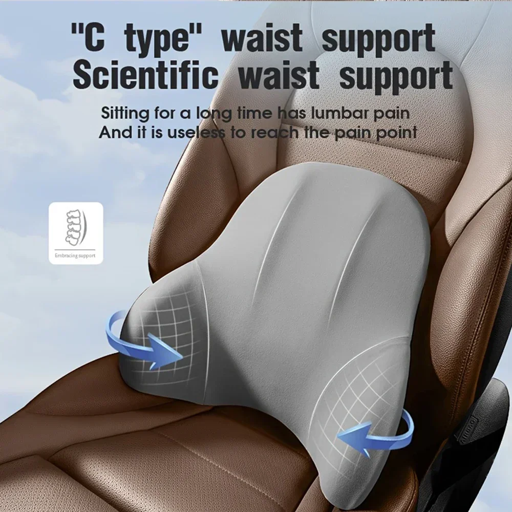 หมอนรองคอในรถยนต์เมมโมรี่โฟมแบ - Memory Foam Car Neck Pillow Lumbar Support บทวิจารณ์และราคา