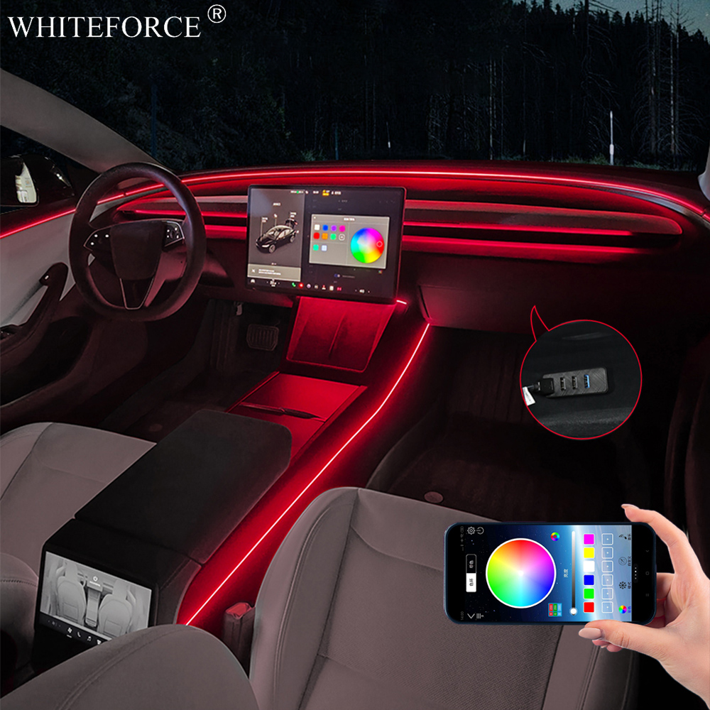 ไฟสร้างบรรยากาศภายในรถยนต์แบบ  - Led Ambient Interior Car Lights App Control บทวิจารณ์และราคา