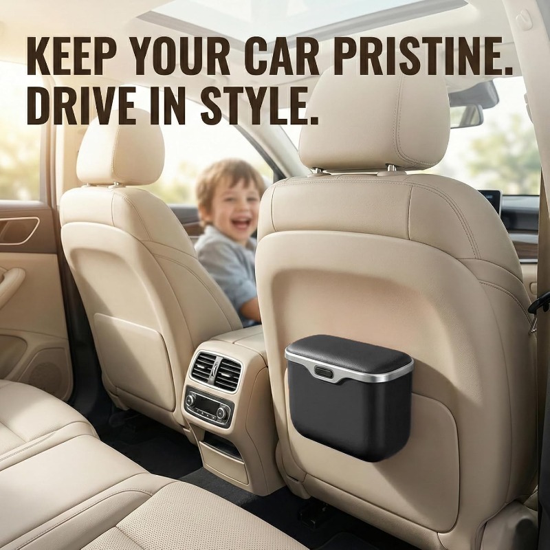 ถังขยะในรถยนต์พร้อมฝาปิด ป้องก - Waterproof Car Trash Can With Lid บทวิจารณ์และราคา