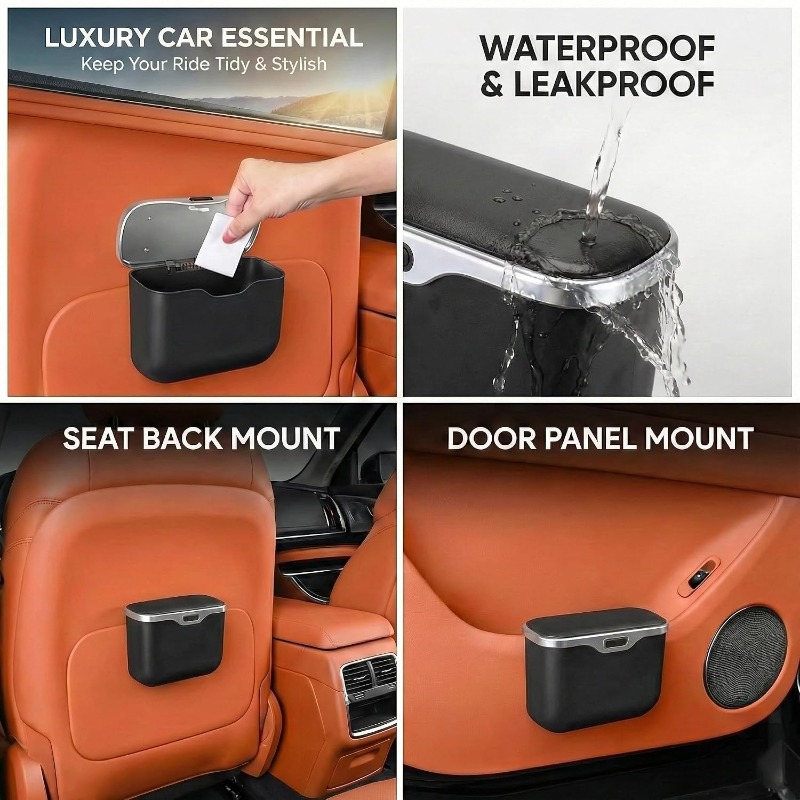 ถังขยะในรถยนต์พร้อมฝาปิด ป้องก - Waterproof Car Trash Can With Lid บทวิจารณ์และราคา
