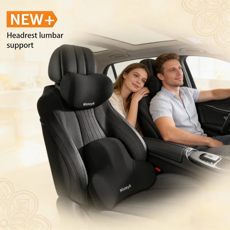 ชุดหมอนรองคอเมมโมรี่โฟมและที่ร - Memory Foam Car Neck Pillow Lumbar Support บทวิจารณ์และราคา