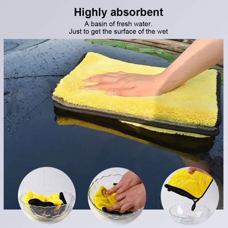 ผ้าไมโครไฟเบอร์หนาพิเศษ 1-20 ช - Microfiber Car Drying Towel Super Absorbent บทวิจารณ์และราคา