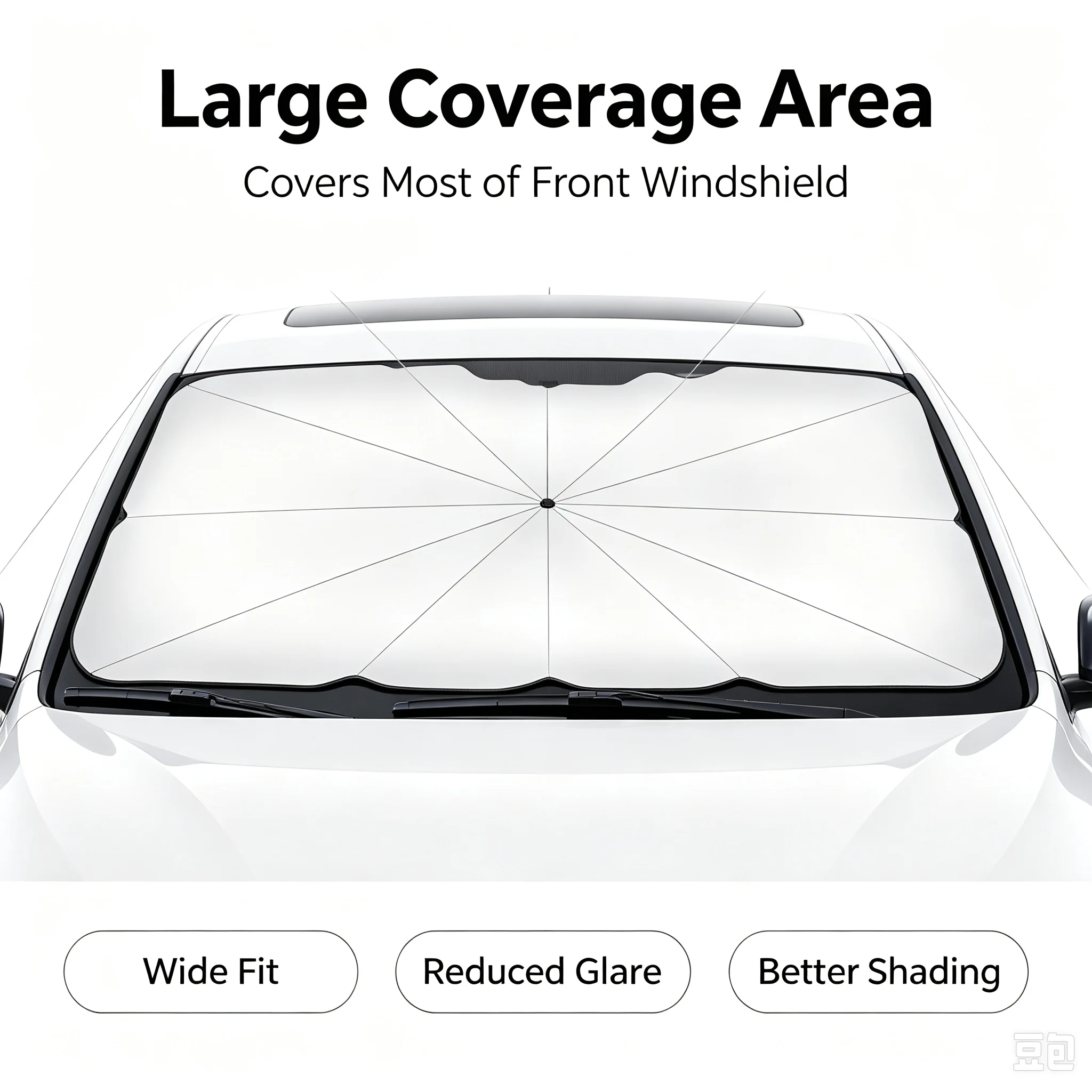 ร่มบังแดดพับได้สำหรับกระจกหน้า - Car Sunshade Windshield Umbrella Foldable บทวิจารณ์และราคา