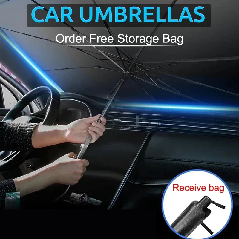 ร่มบังแดดพับได้สำหรับกระจกหน้า - Car Sunshade Windshield Umbrella Foldable บทวิจารณ์และราคา