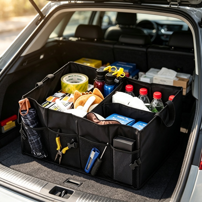 กล่องเก็บของท้ายรถแบบพับได้ คว - Car Trunk Organizer Foldable Storage Box บทวิจารณ์และราคา