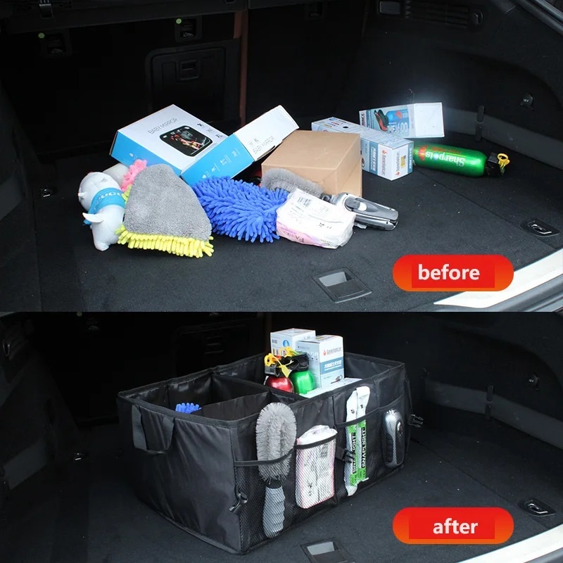 กล่องเก็บของท้ายรถแบบพับได้ คว - Car Trunk Organizer Foldable Storage Box บทวิจารณ์และราคา