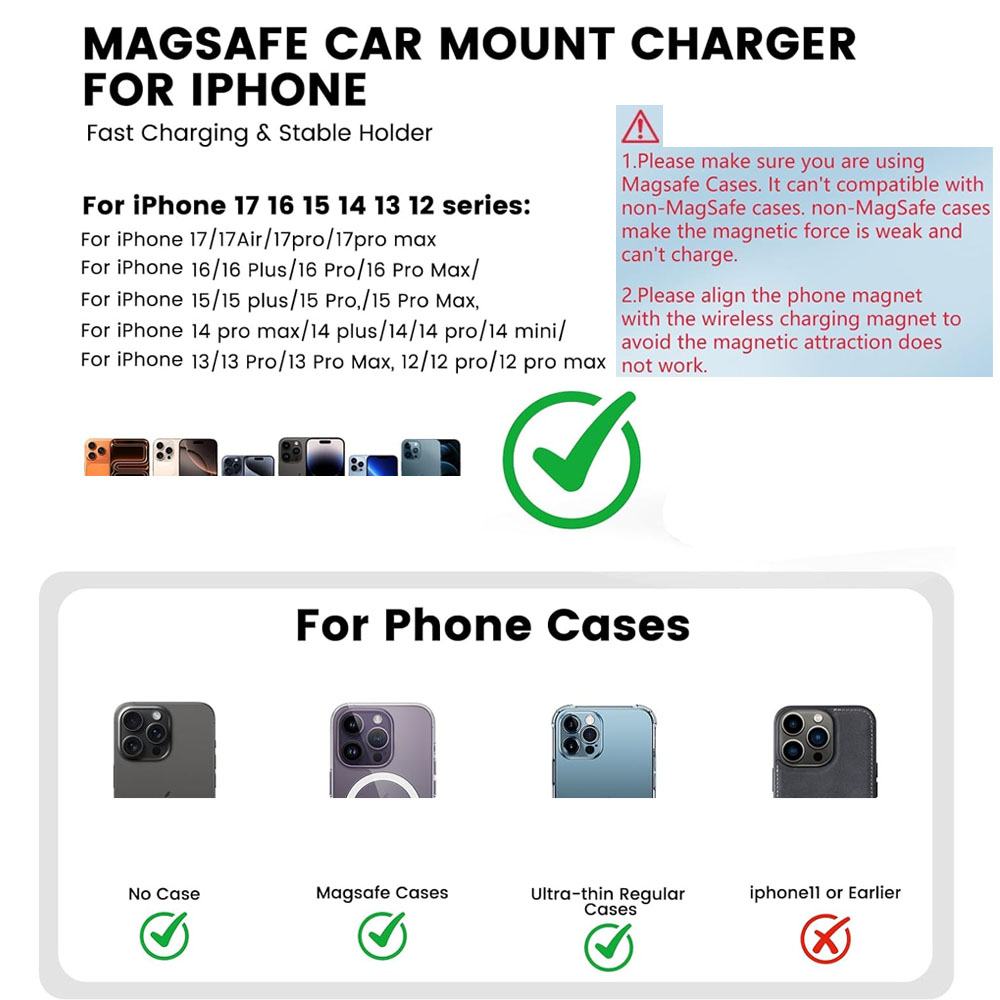 ที่ชาร์จไร้สายในรถยนต์แบบแม่เห - Wireless Car Charger Mount Fast Charging บทวิจารณ์และราคา