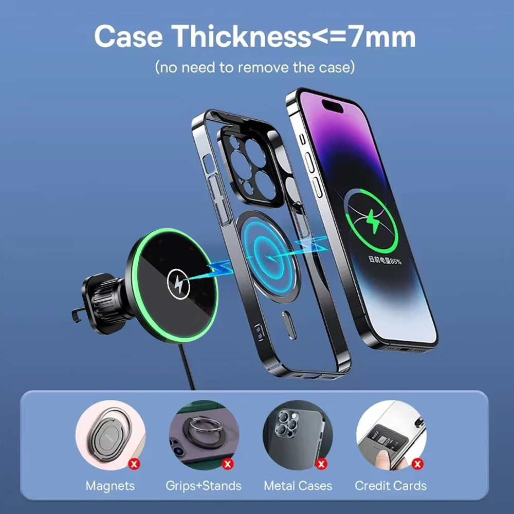 ที่ชาร์จไร้สายในรถยนต์แบบแม่เห - Wireless Car Charger Mount Fast Charging บทวิจารณ์และราคา
