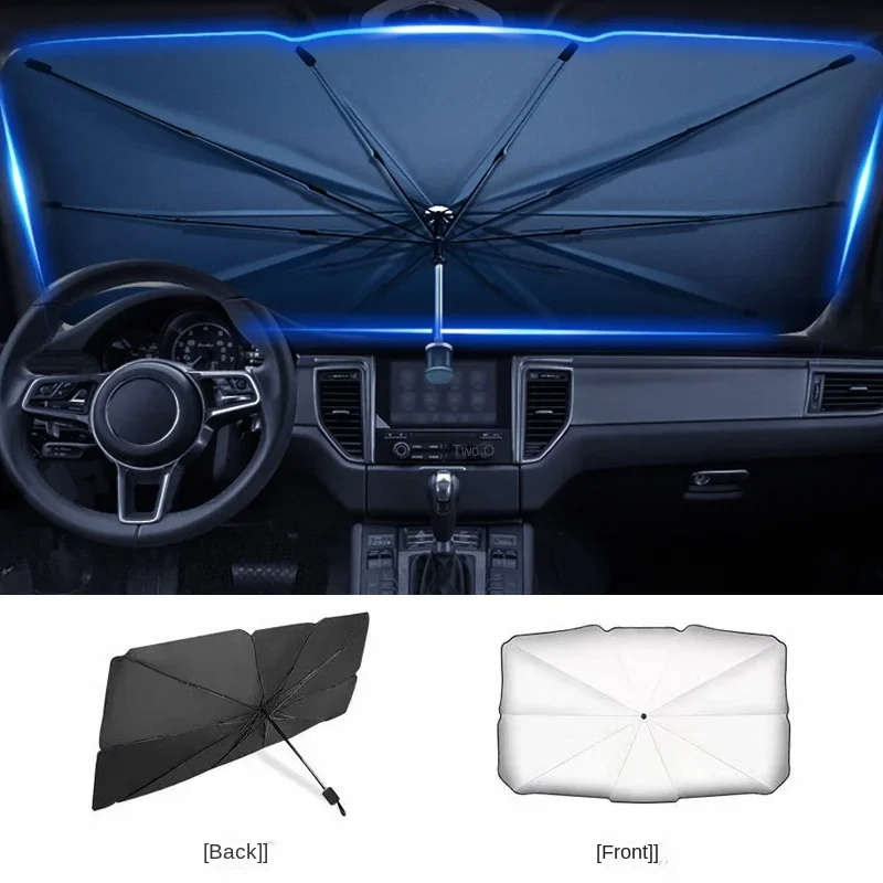 แผ่นบังแดดกระจกรถยนต์แบบร่ม พั - Car Sunshade Windshield Umbrella Foldable บทวิจารณ์และราคา