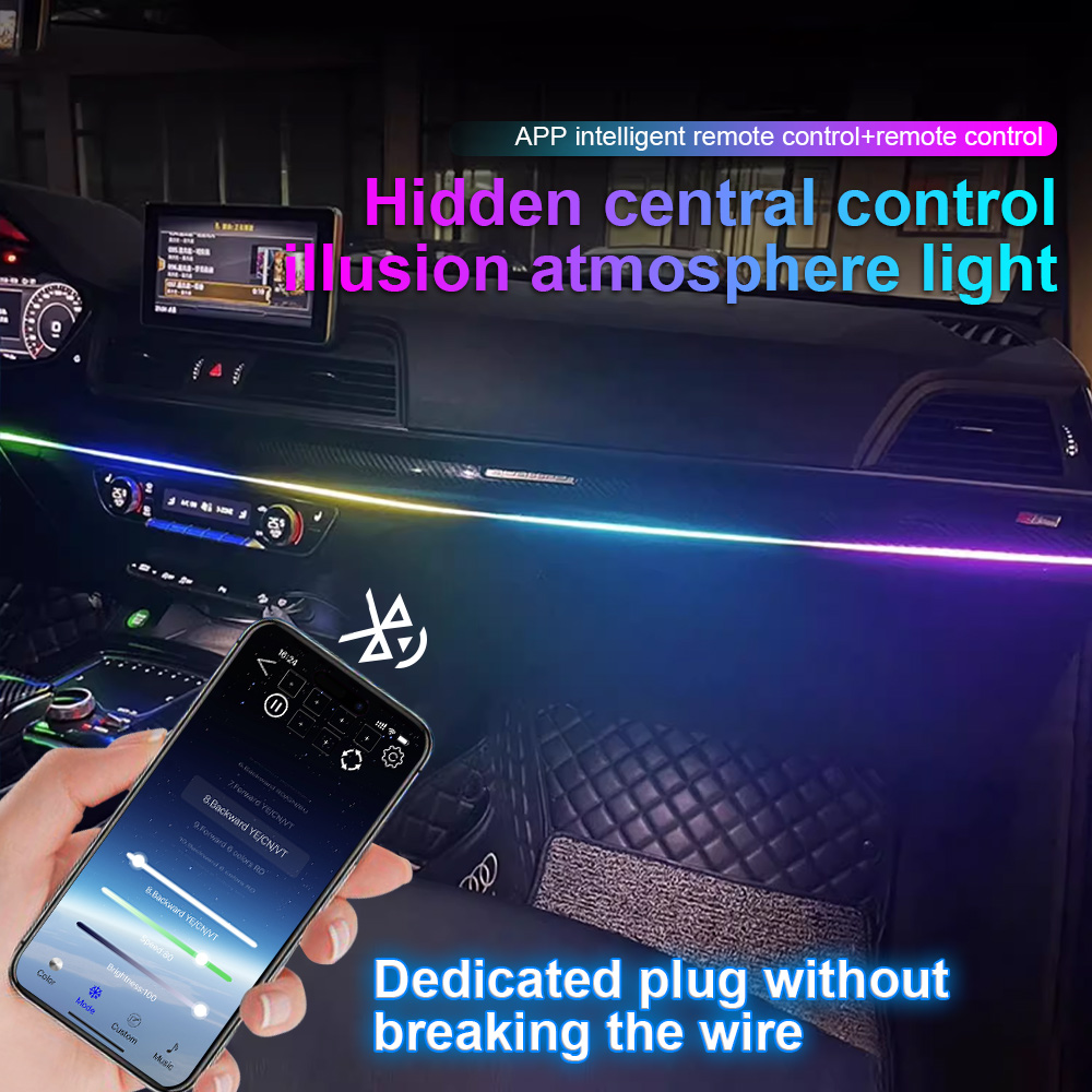 ไฟอะคริลิค LED ติดแผงหน้าปัดรถ - Led Ambient Interior Car Lights App Control บทวิจารณ์และราคา