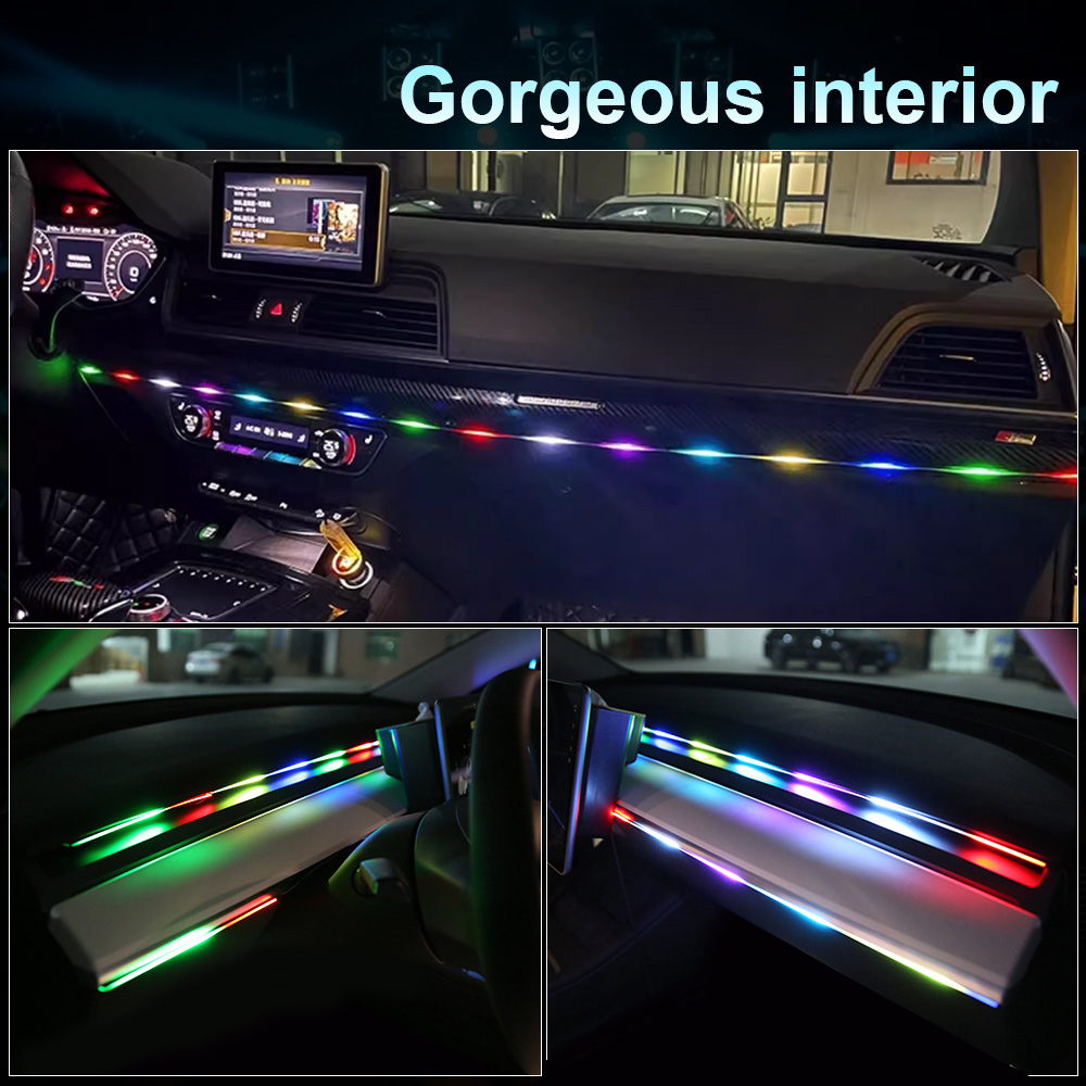 ไฟอะคริลิค LED ติดแผงหน้าปัดรถ - Led Ambient Interior Car Lights App Control บทวิจารณ์และราคา