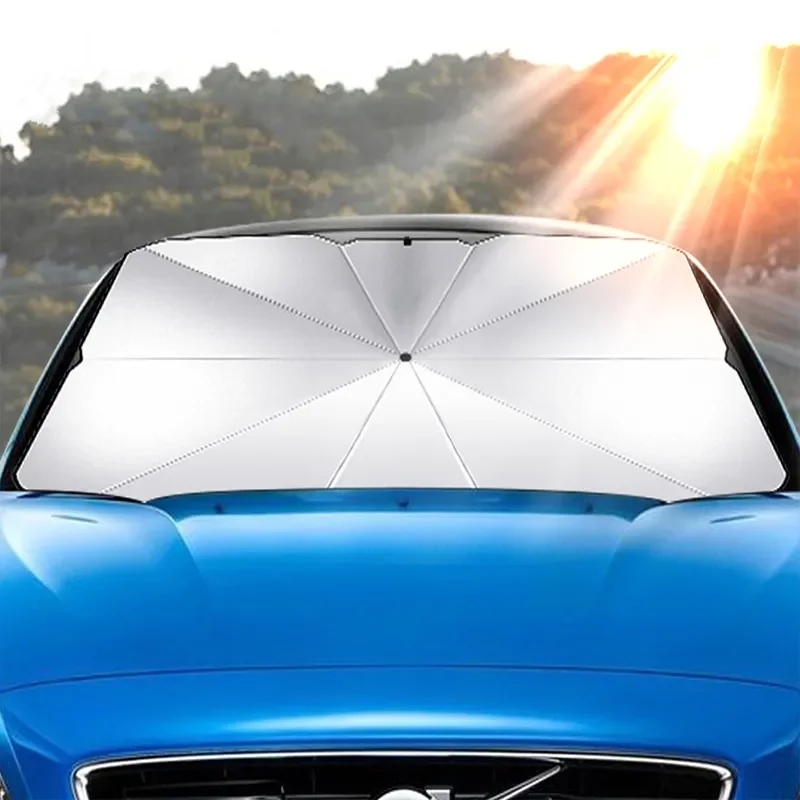 ม่านบังแดดรถยนต์ร่มกระจกด้านหน - Car Sunshade Windshield Umbrella Foldable บทวิจารณ์และราคา