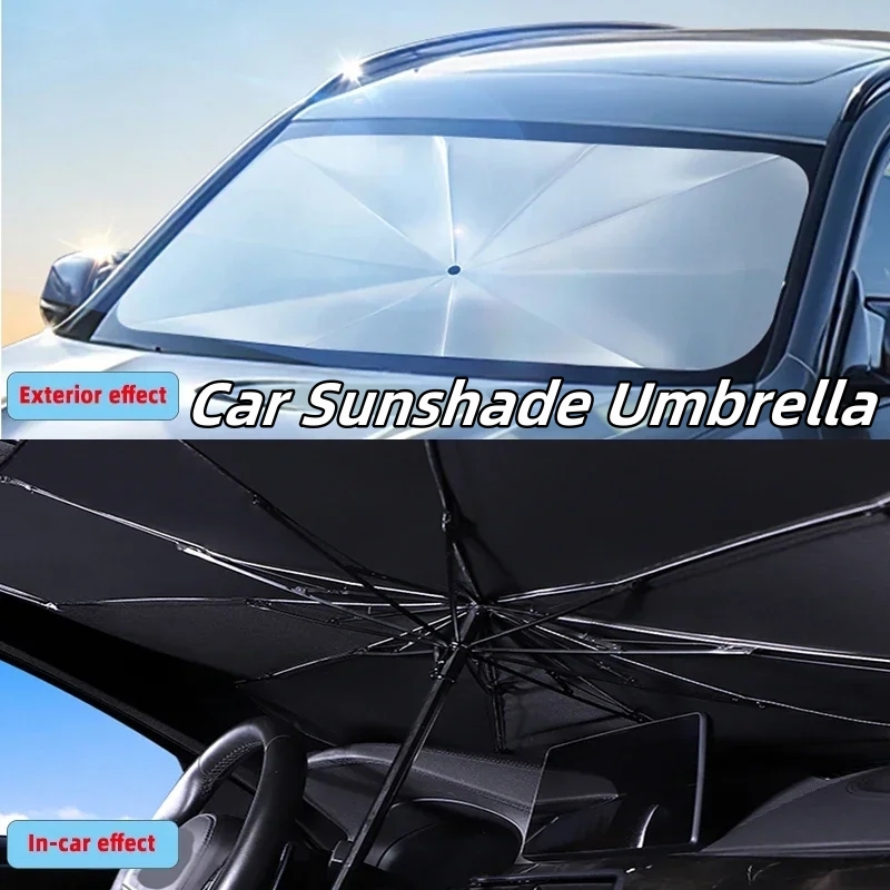 ม่านบังแดดรถยนต์ร่มกระจกด้านหน - Car Sunshade Windshield Umbrella Foldable บทวิจารณ์และราคา