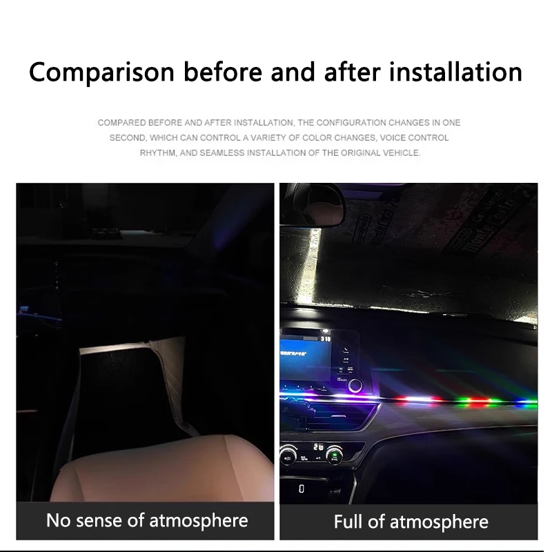 สีสัน LED ภายในรถซ่อน App รีโม - Led Ambient Interior Car Lights App Control บทวิจารณ์และราคา