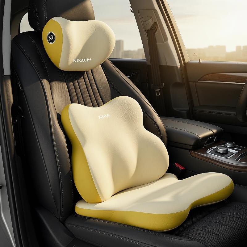 ชุดเบาะรองหลังและหมอนรองคอสำหร - Memory Foam Car Neck Pillow Lumbar Support บทวิจารณ์และราคา