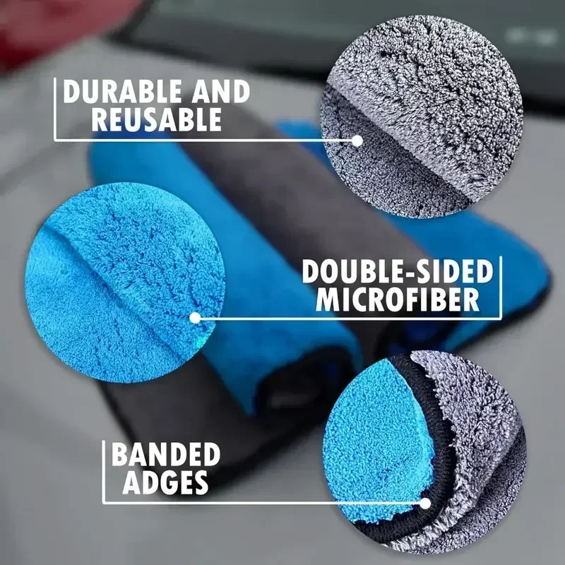 ผ้าเช็ดรถไมโครไฟเบอร์ 1/5 ชิ้น - Microfiber Car Drying Towel Super Absorbent บทวิจารณ์และราคา