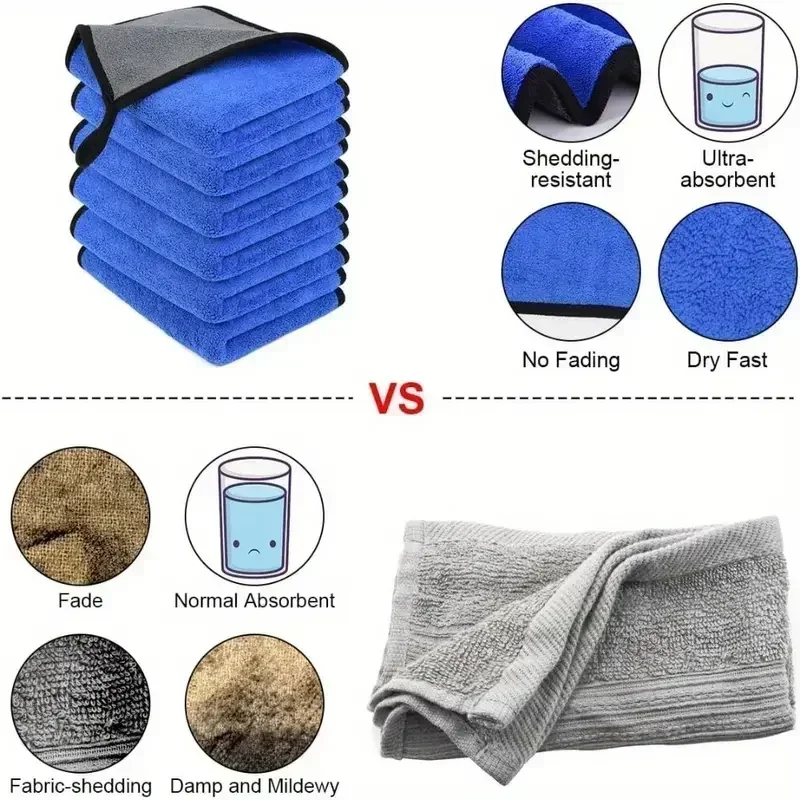 ผ้าเช็ดรถไมโครไฟเบอร์ 1/5 ชิ้น - Microfiber Car Drying Towel Super Absorbent บทวิจารณ์และราคา