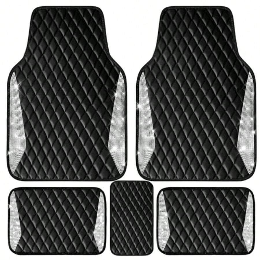 พรมปูพื้นรถยนต์หนังลายเพชรระยิ - Car Floor Mats Universal Waterproof Leather บทวิจารณ์และราคา