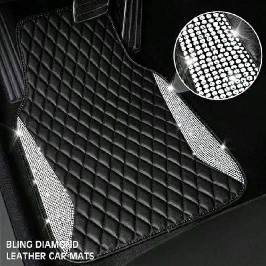 พรมปูพื้นรถยนต์หนังลายเพชรระยิ - Car Floor Mats Universal Waterproof Leather บทวิจารณ์และราคา