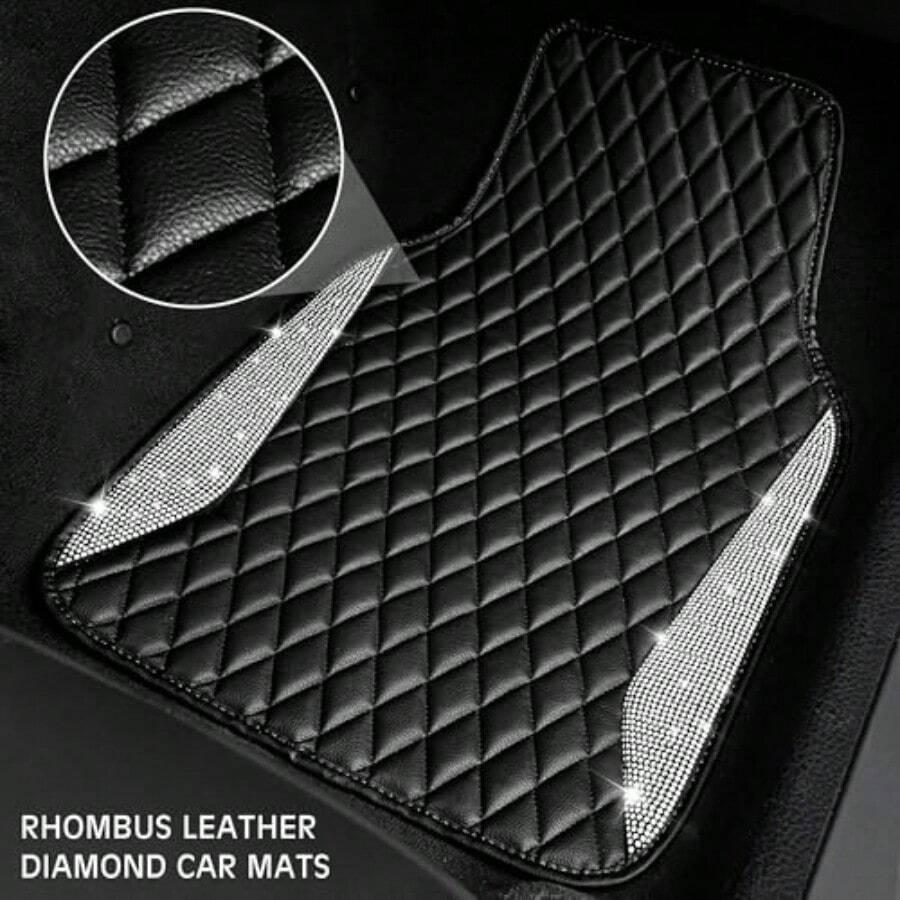 พรมปูพื้นรถยนต์หนังลายเพชรระยิ - Car Floor Mats Universal Waterproof Leather บทวิจารณ์และราคา