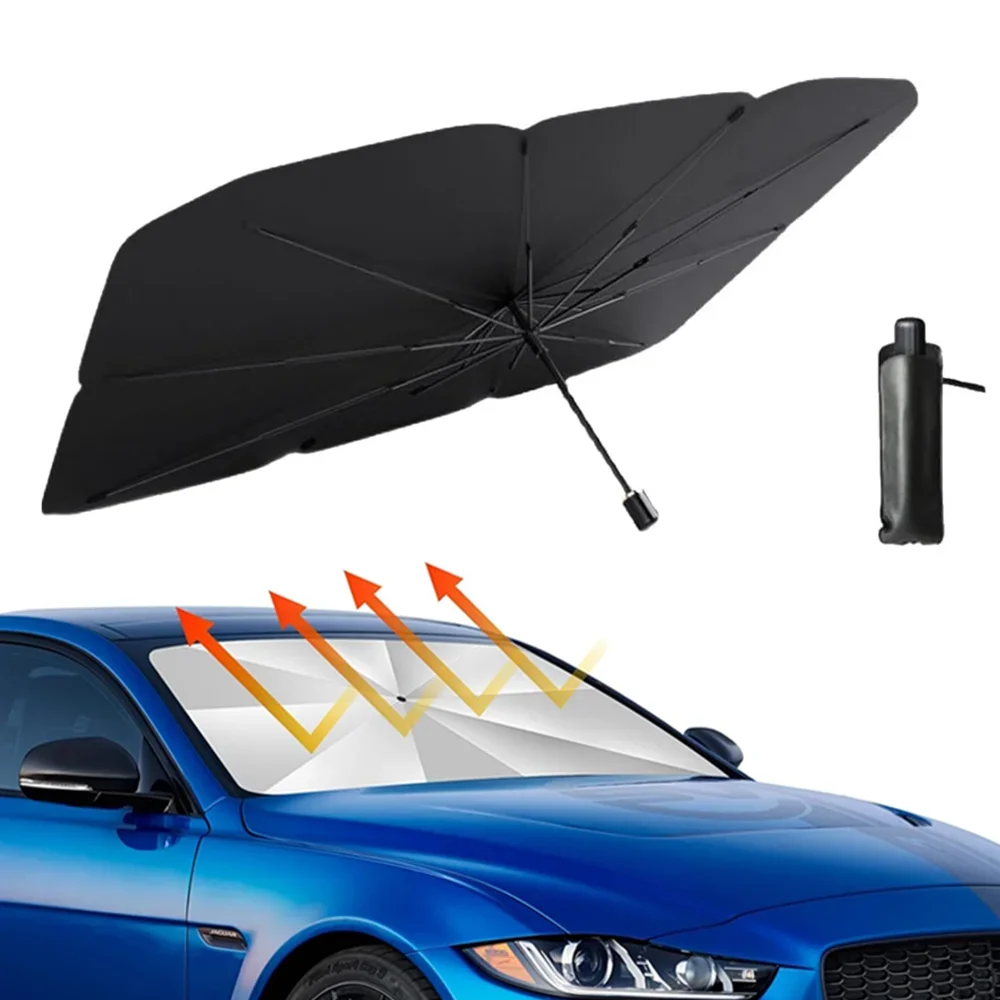 ร่มบังแดดรถยนต์แบบพกพาสำหรับกร - Car Sunshade Windshield Umbrella Foldable บทวิจารณ์และราคา