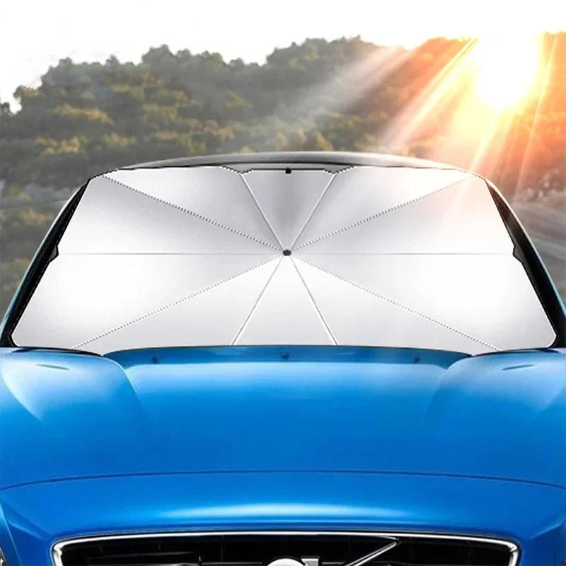 ร่มบังแดดรถยนต์แบบพกพาสำหรับกร - Car Sunshade Windshield Umbrella Foldable บทวิจารณ์และราคา
