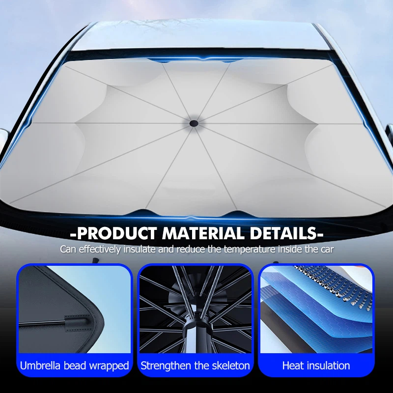 ม่านบังแดดรถยนต์แบบพับได้ ร่มบ - Car Sunshade Windshield Umbrella Foldable บทวิจารณ์และราคา