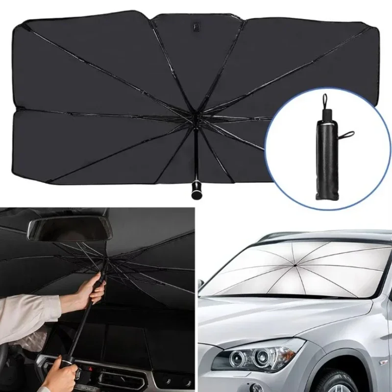 ม่านบังแดดรถยนต์แบบพับได้ ร่มบ - Car Sunshade Windshield Umbrella Foldable บทวิจารณ์และราคา