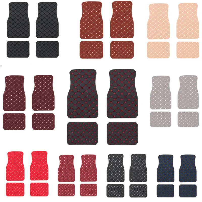 พรมปูพื้นรถ 4PCS Universal PU  - Car Floor Mats Universal Waterproof Leather บทวิจารณ์และราคา