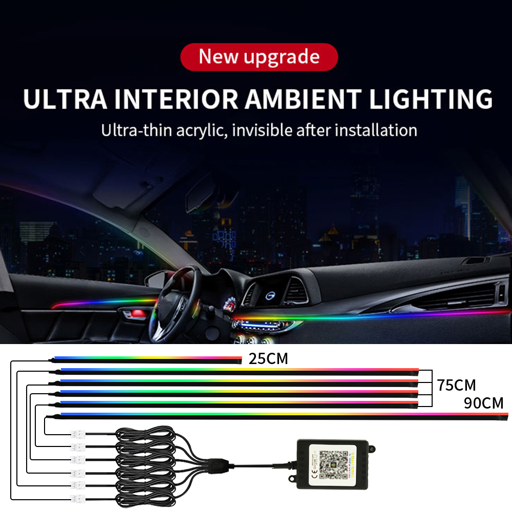 Symphony รถ Ambient ไฟชุด 18 i - Led Ambient Interior Car Lights App Control บทวิจารณ์และราคา
