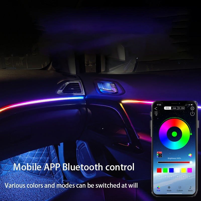 ไฟ LED สร้างบรรยากาศ64สีแถบอะค - Led Ambient Interior Car Lights App Control บทวิจารณ์และราคา