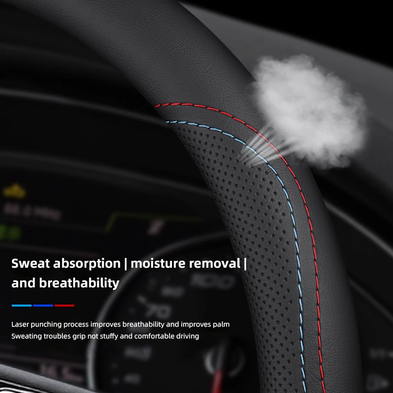 ปลอกหุ้มพวงมาลัยรถยนต์หนังนาปา - Car Steering Wheel Cover Anti Slip Breathable บทวิจารณ์และราคา
