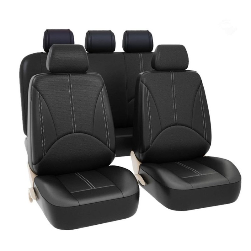 ชุดหุ้มเบาะรถยนต์หนัง PU สีดำแ - Leather Car Seat Covers Full Set Universal บทวิจารณ์และราคา
